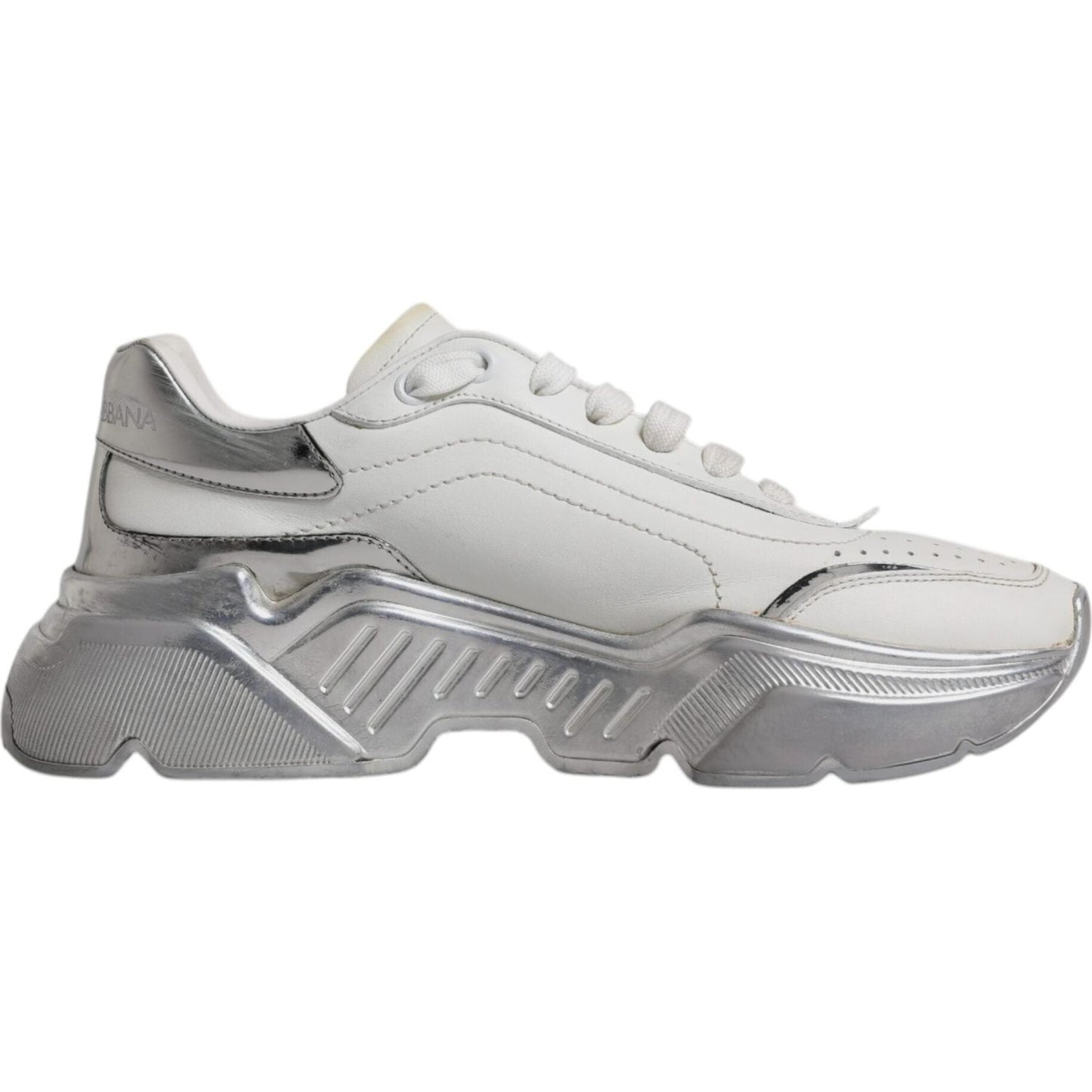 Dolce & Gabbana White Silver Daymaster Low Top Sneakers Shoes Dolce & Gabbana Dark Gray