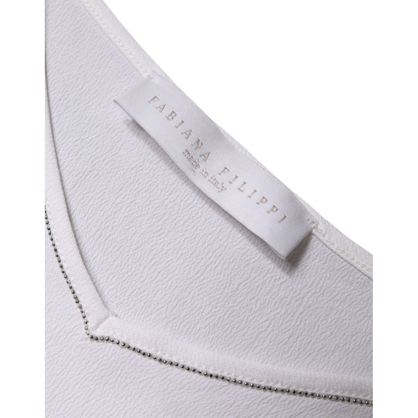 Fabiana Filippi White Spaghetti Strap Sleeveless Tank Top Fabiana Filippi Light Gray