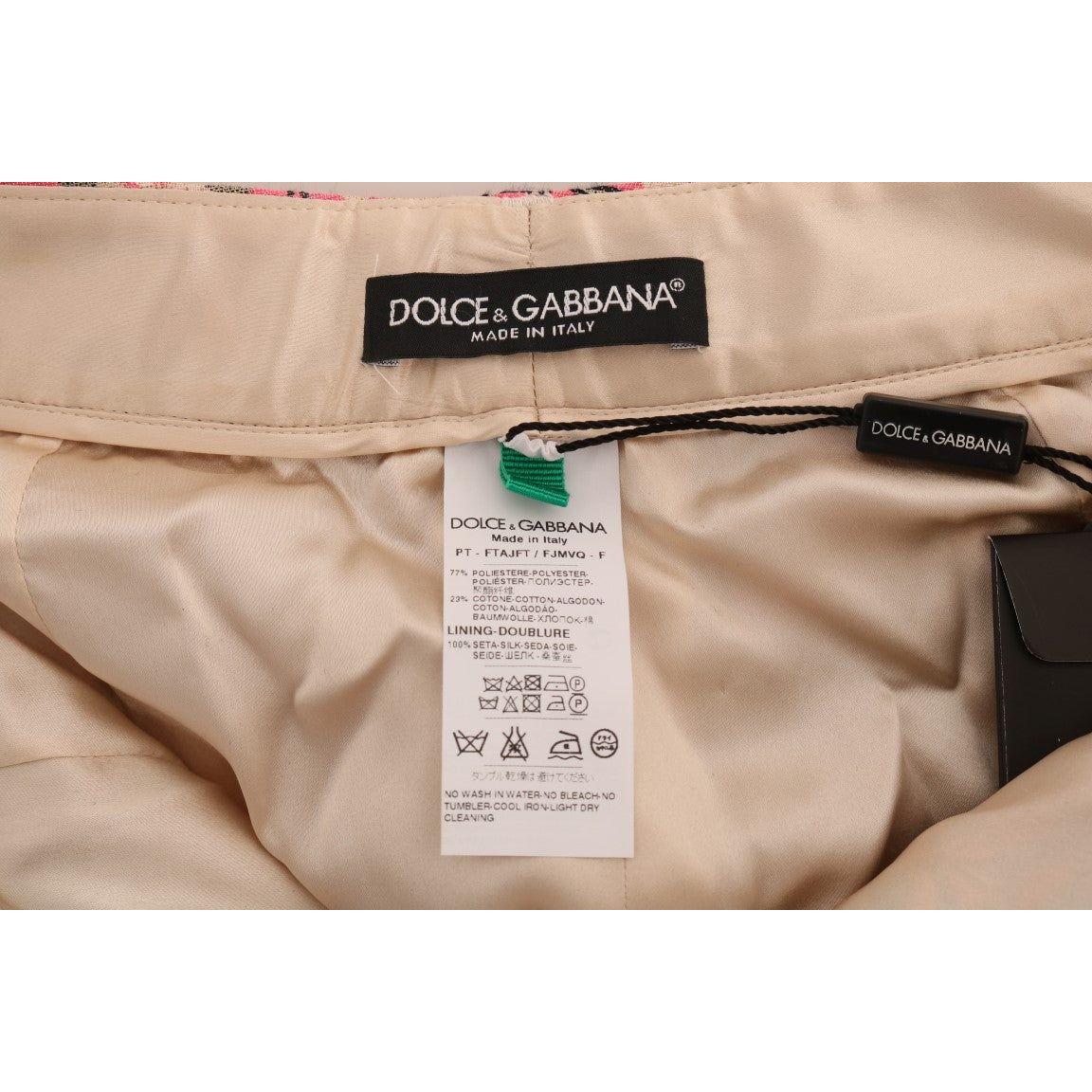 Dolce & Gabbana Elegant Floral Brocade Pants Dolce & Gabbana Tan