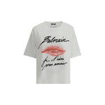 Balmain Balmain Kiss T-Shirt BA-EF1EG110GE45GQV-M 1728,72470364320,Balmain,Clothing,M,New with tags,S,Tops & T-Shirts - Women - Clothing,White,Women,Women - Clothing,XS