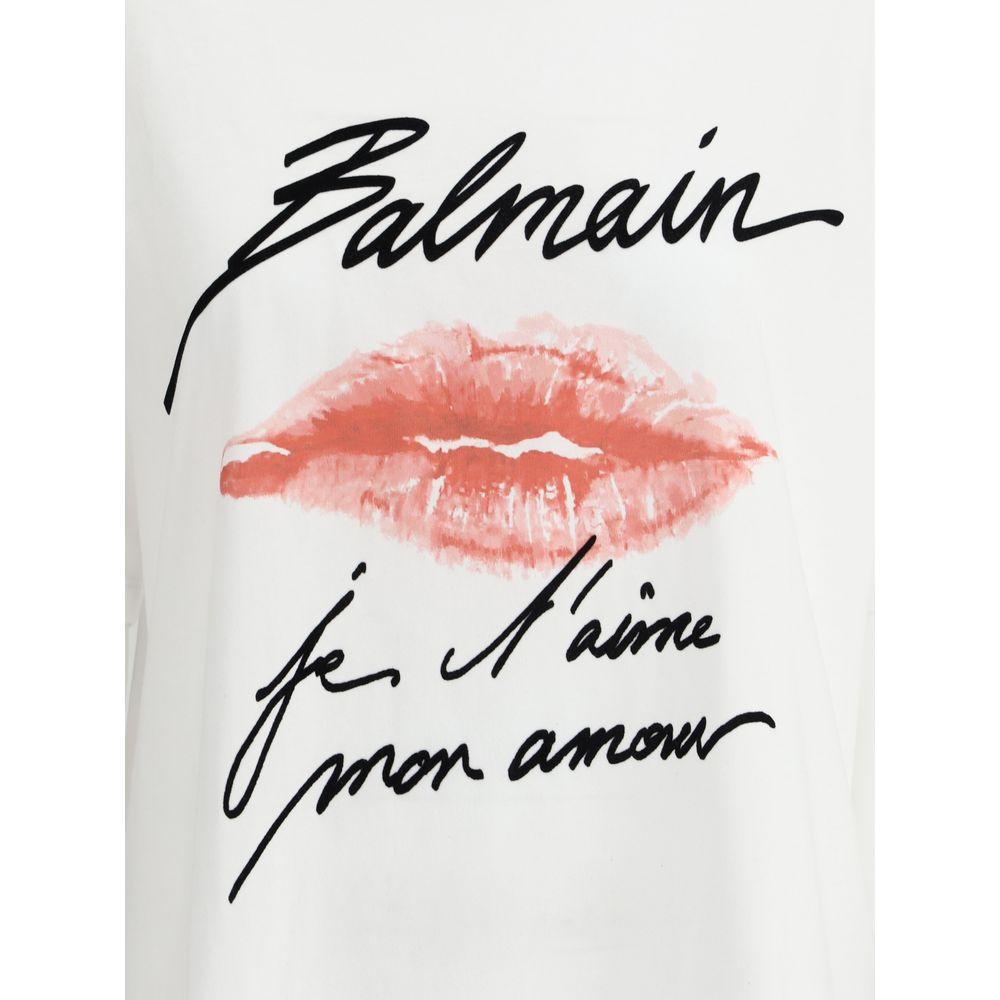 Balmain Kiss T-Shirt Balmain Antique White