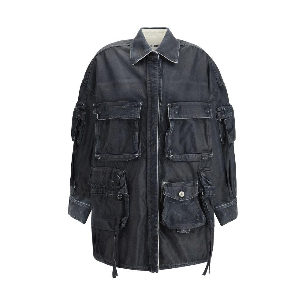 The Attico Fern Denim Jacket The Attico Dark Slate Gray