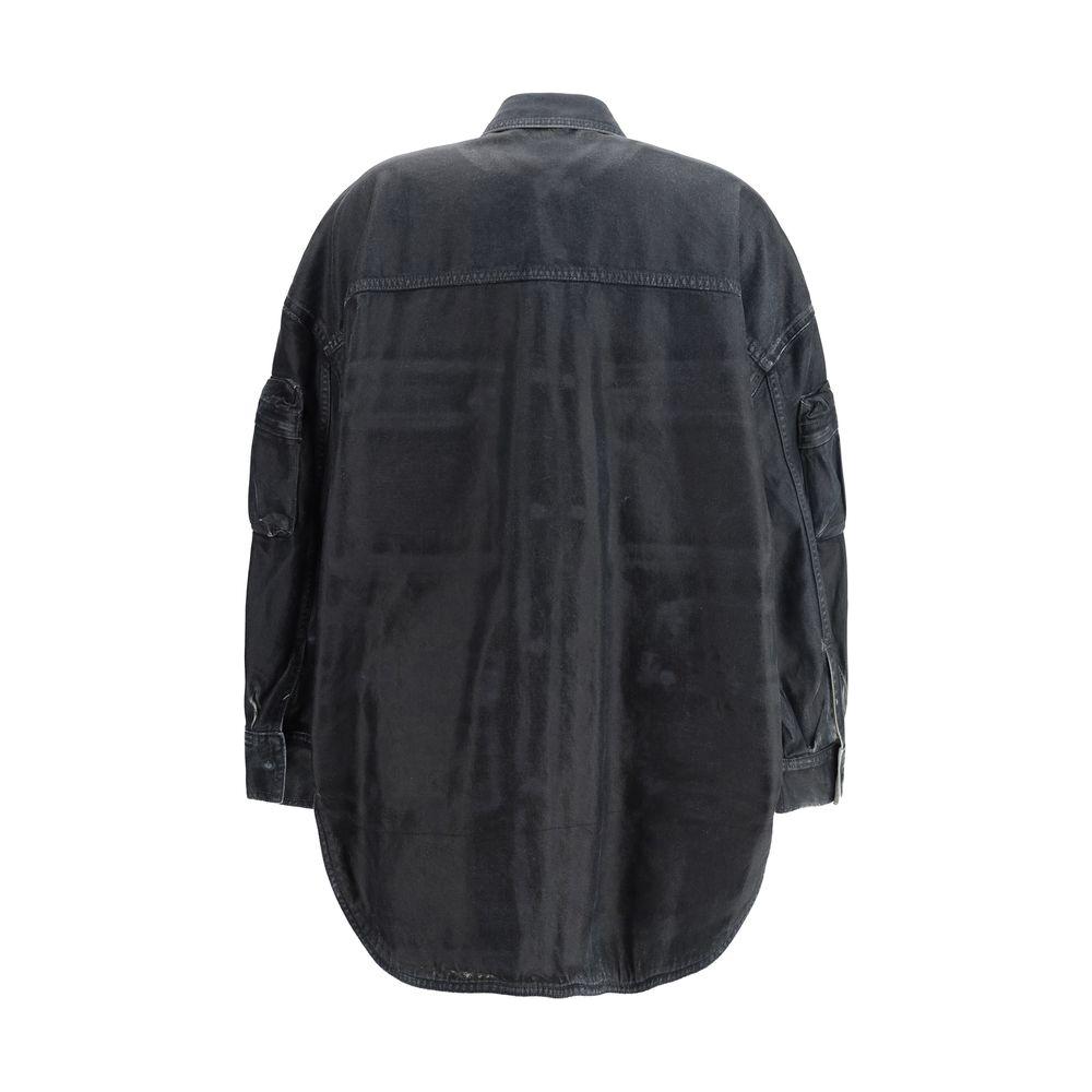 The Attico Fern Denim Jacket The Attico Dark Slate Gray
