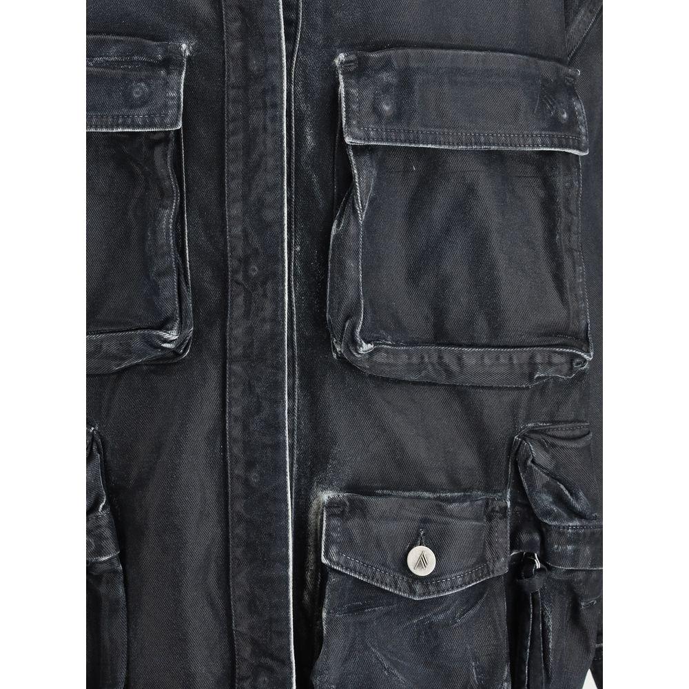 The Attico Fern Denim Jacket The Attico Dark Slate Gray