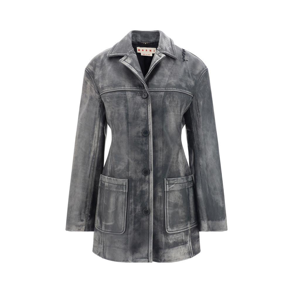 Marni Leather Jacket Marni Dim Gray