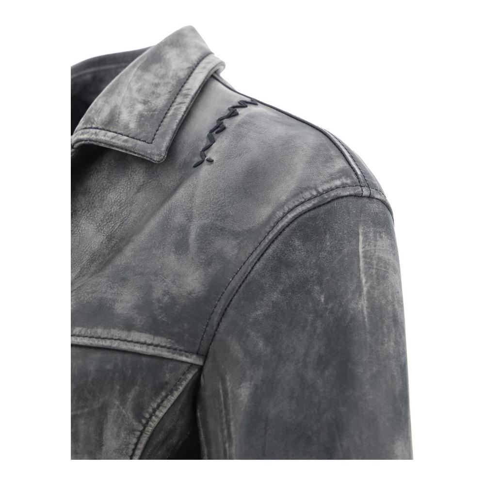 Marni Leather Jacket Marni Dim Gray