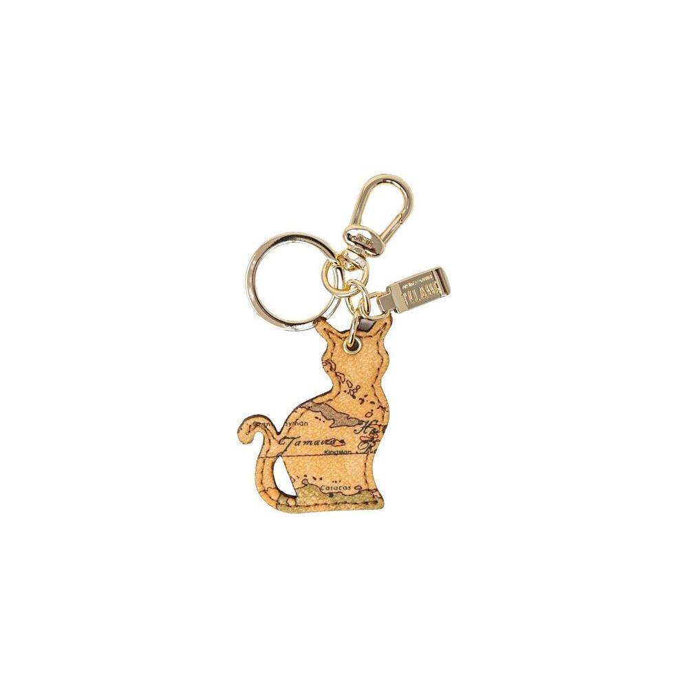 Alviero Martini Prima Classe Beige Leather Keychain