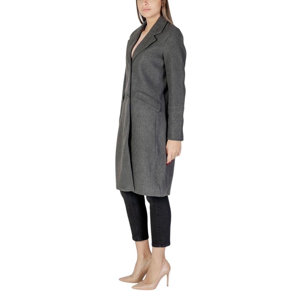 Vero Moda Gray Polyester Jackets & Coat Vero Moda Dark Slate Gray