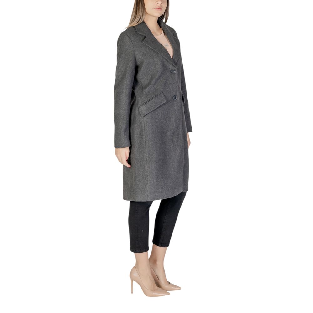 Vero Moda Gray Polyester Jackets & Coat Vero Moda Dim Gray