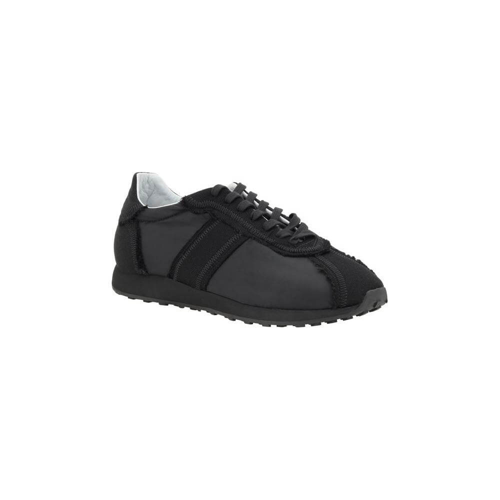 The Row Moveo Sneakers featuring a modern lace-up design with round toe and tone-on-tone bands, showcasing minimalist elegance.