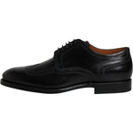 Dolce & Gabbana Black Leather Derby Wingtip Formal Shoes