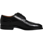 Dolce & Gabbana Black Leather Derby Wingtip Formal Shoes
