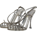 Dolce & Gabbana Dolce & Gabbana Silver Crystal Slingback KEIRA Sandals Shoes LA12046-39 1728,67345645728,Dolce & Gabbana,EU39/US8.5,Material: 60% PU 40% Polyester,Preowned / Defect,Sandals - Women - Shoes,Shoes,Silver,Women,Women - Shoes