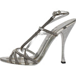 Dolce & Gabbana Dolce & Gabbana Silver Crystal Slingback KEIRA Sandals Shoes LA12046-39 1728,67345645728,Dolce & Gabbana,EU39/US8.5,Material: 60% PU 40% Polyester,Preowned / Defect,Sandals - Women - Shoes,Shoes,Silver,Women,Women - Shoes
