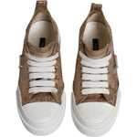 Dolce & Gabbana Dolce & Gabbana Gold White Logo Low Top Sneakers Shoes LA12139-35 1728,67345645728,Dolce & Gabbana,EU35/US4.5,Gold,Material: 62% Calf Leather 27% Viscose 3% Polyester 5% Nylon 3% Acetate,Preowned / Defect,Shoes,Sneakers - Women - Shoes,Wom