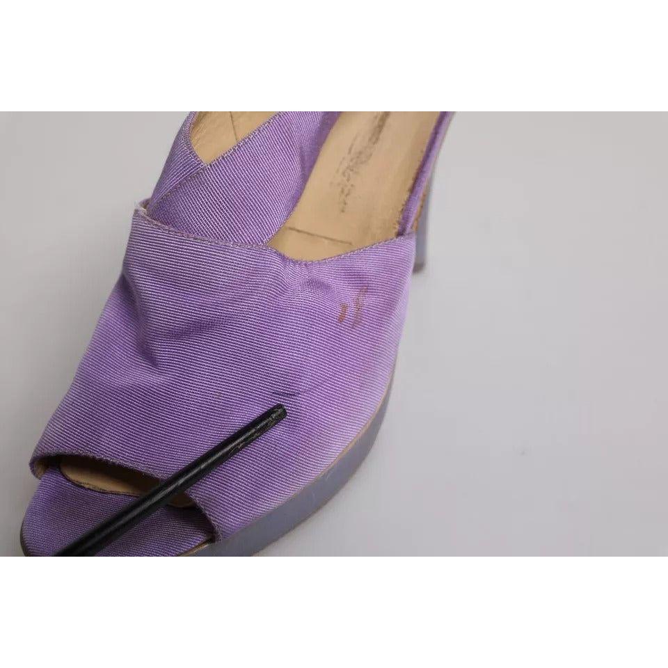 Dolce & Gabbana Dolce & Gabbana Purple Platform Slingback Heels Sandals Shoes LA12209-38 1728,67345645728,Dolce & Gabbana,EU38/US7.5,Material: Leather (suede),Preowned / Defect,Purple,Sandals - Women - Shoes,Shoes,Women,Women - Shoes