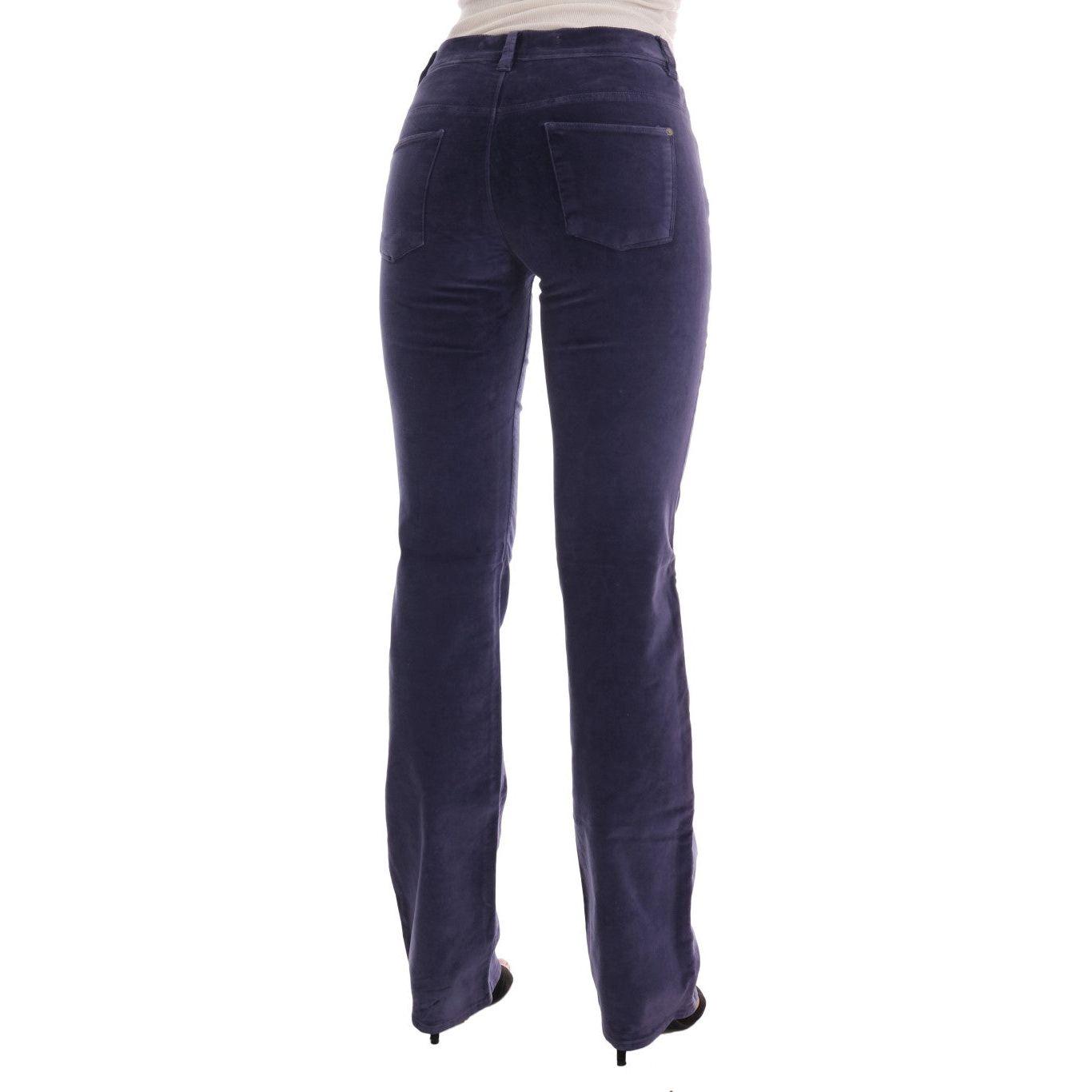Ermanno Scervino Chic Purple Corduroy Bootcut Flare Pants Ermanno Scervino Dark Slate Gray