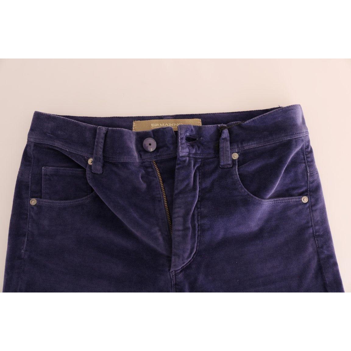 Ermanno Scervino Chic Purple Corduroy Bootcut Flare Pants Ermanno Scervino Dark Slate Gray