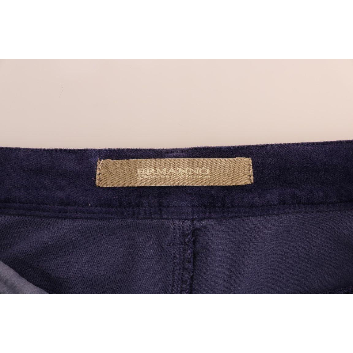 Ermanno Scervino Chic Purple Corduroy Bootcut Flare Pants Ermanno Scervino Dark Slate Gray