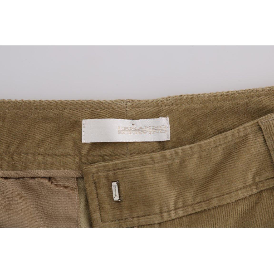 Ermanno Scervino Chic Beige Casual Pants for Sophisticated Style Jeans & Pants Ermanno Scervino Dark Olive Green