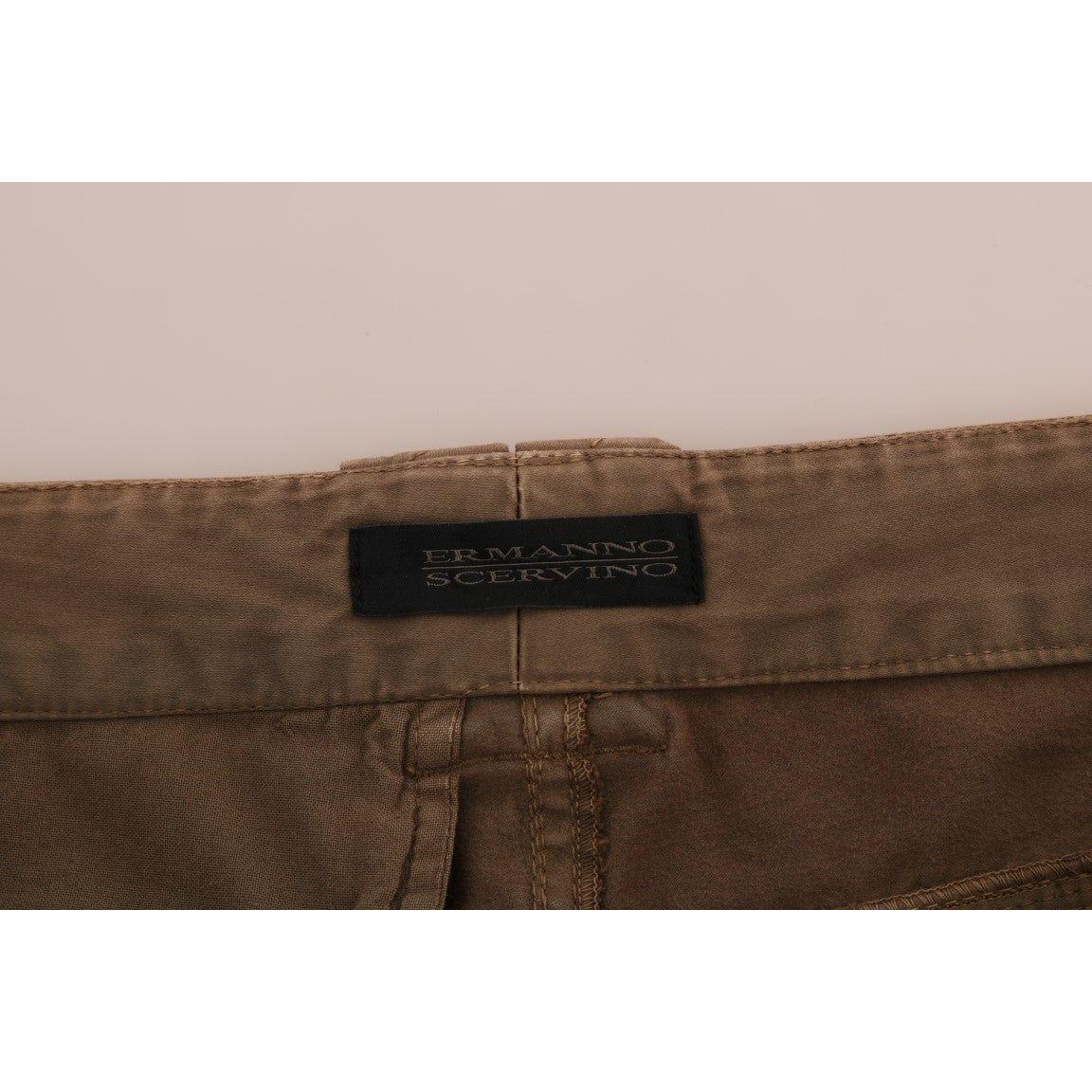 Ermanno Scervino Chic Brown Casual Cotton Pants Ermanno Scervino Dark Slate Gray