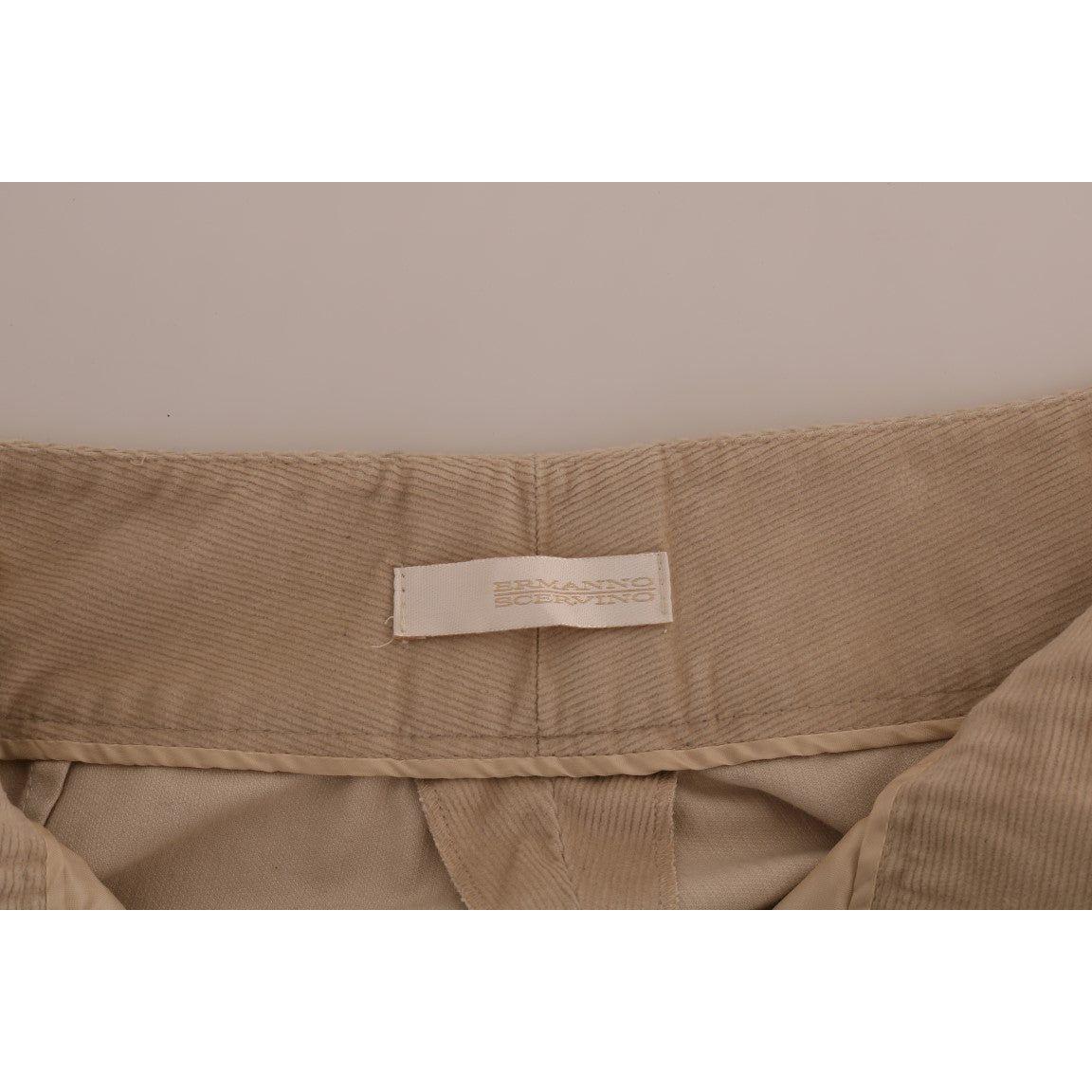 Ermanno Scervino Chic Beige Bootcut Flared Pants Jeans & Pants Ermanno Scervino Dim Gray