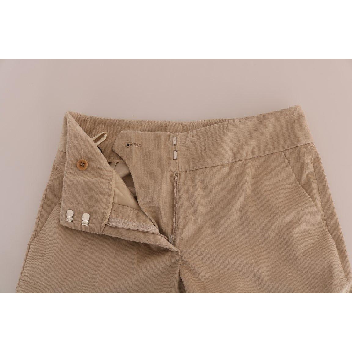 Ermanno Scervino Chic Beige Bootcut Flared Pants Jeans & Pants Ermanno Scervino Rosy Brown