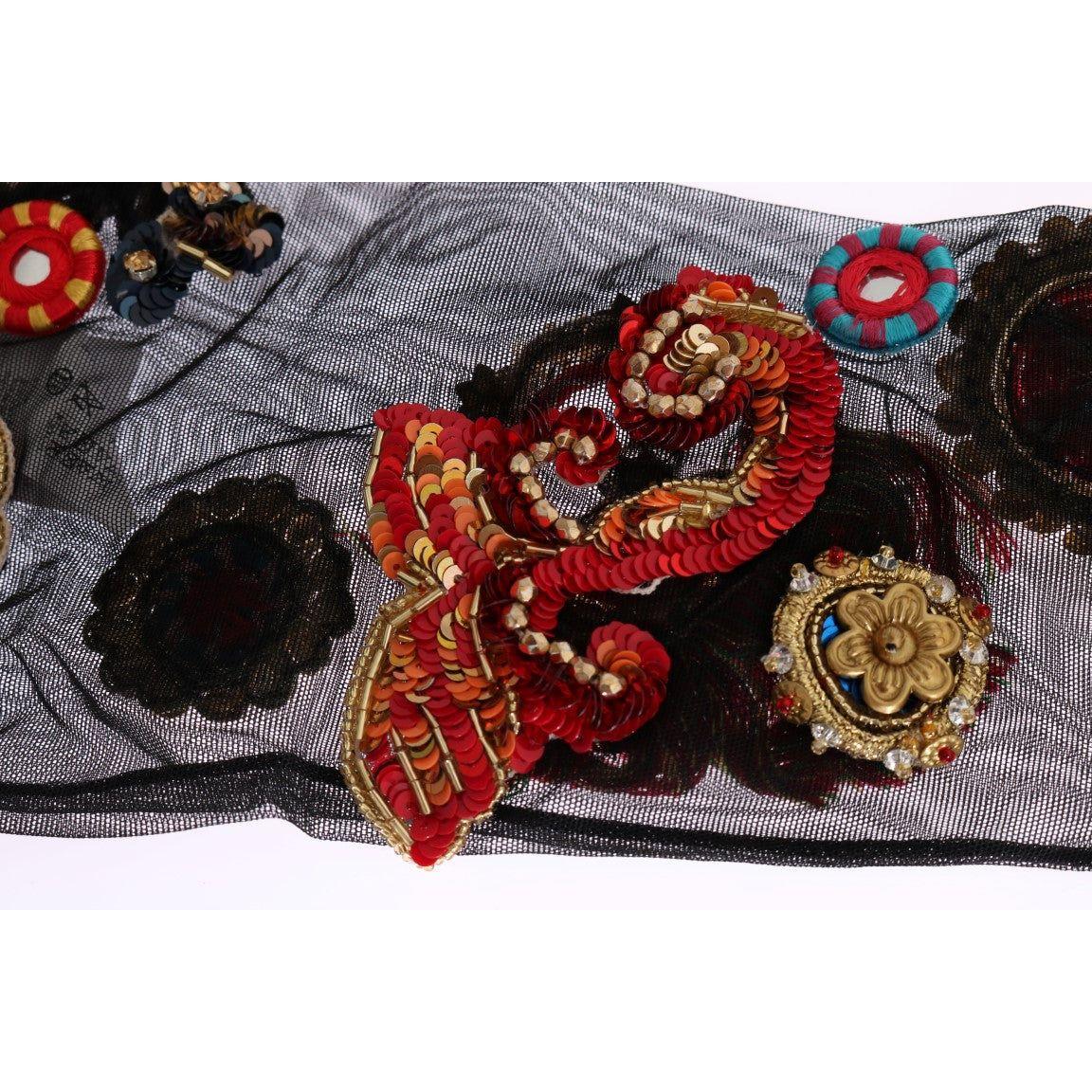 Dolce & Gabbana Elegant Embellished Crystal Stockings Dolce & Gabbana Dark Slate Gray