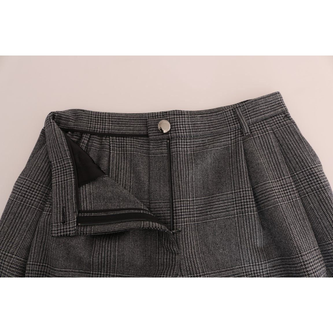 Dolce & Gabbana Elegant Gray Check Capri Wool Pants Dolce & Gabbana Light Gray