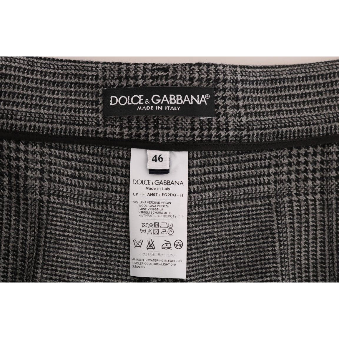 Dolce & Gabbana Elegant Gray Check Capri Wool Pants Dolce & Gabbana Dark Slate Gray