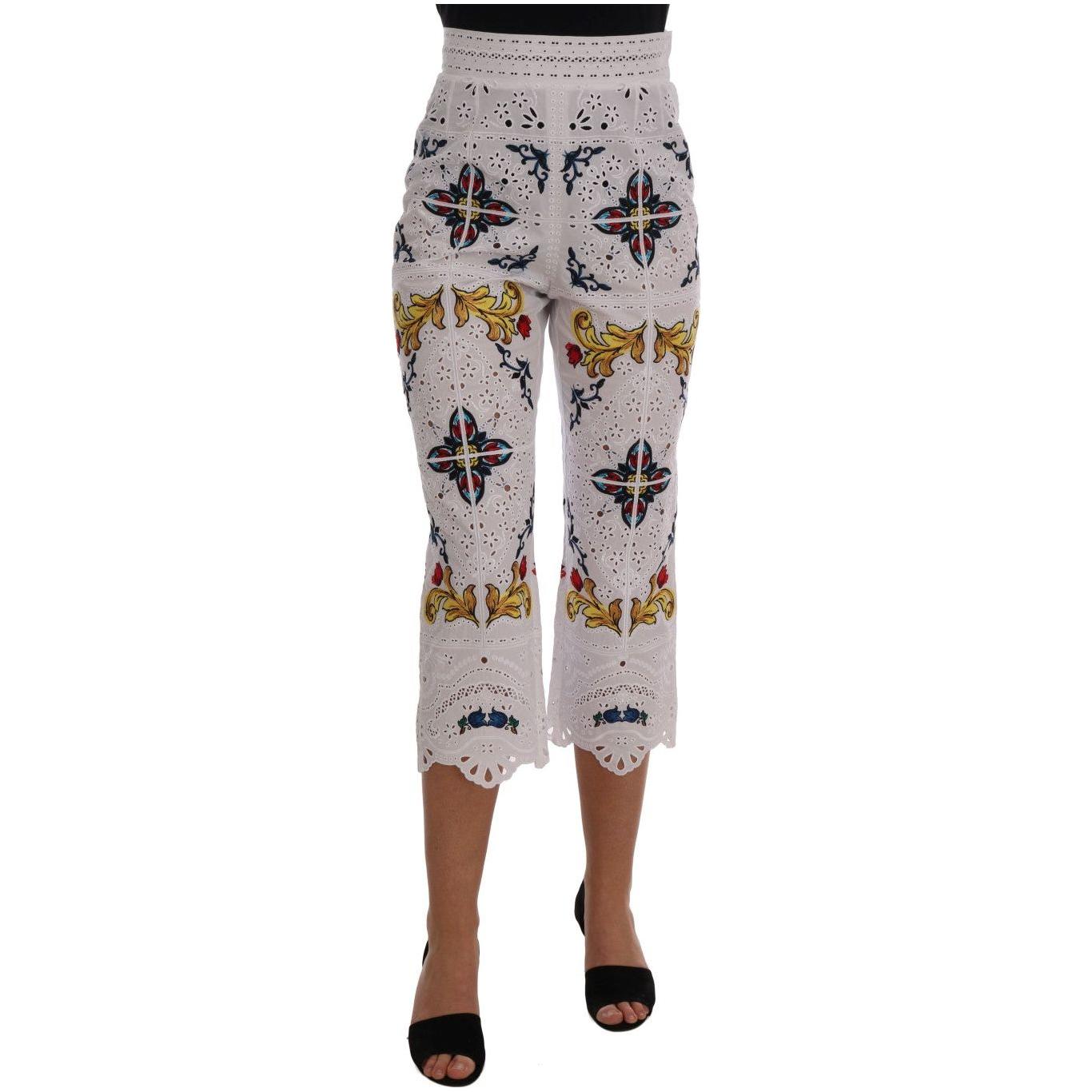 Dolce & Gabbana Majolica Embroidered Capri Elegance Dolce & Gabbana Dark Gray