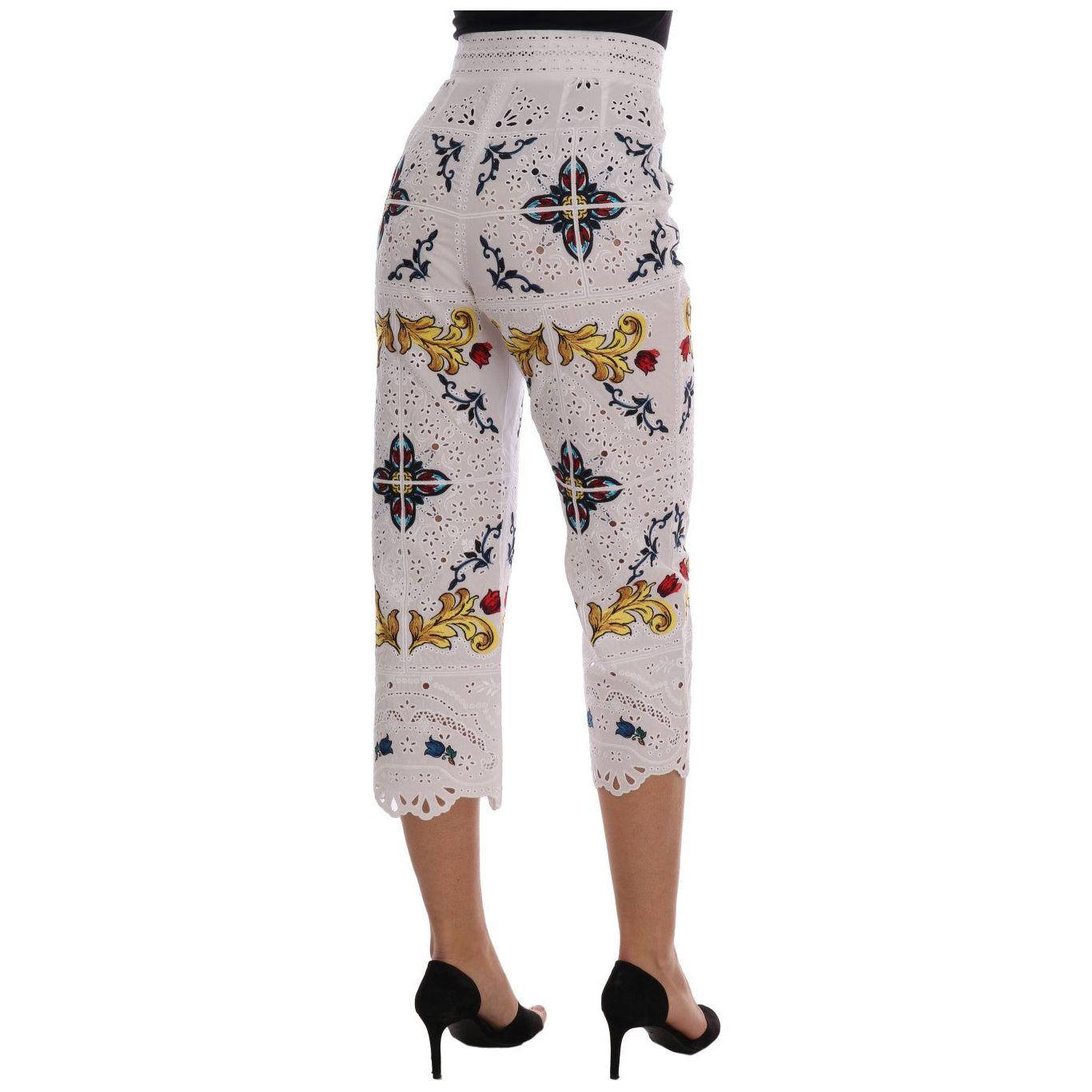 Dolce & Gabbana Majolica Embroidered Capri Elegance Dolce & Gabbana Gray
