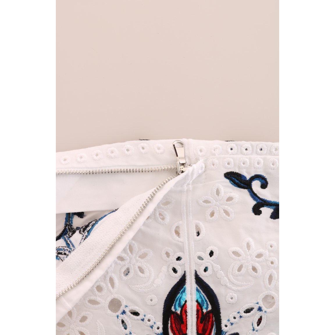 Dolce & Gabbana Majolica Embroidered Capri Elegance Dolce & Gabbana Light Gray