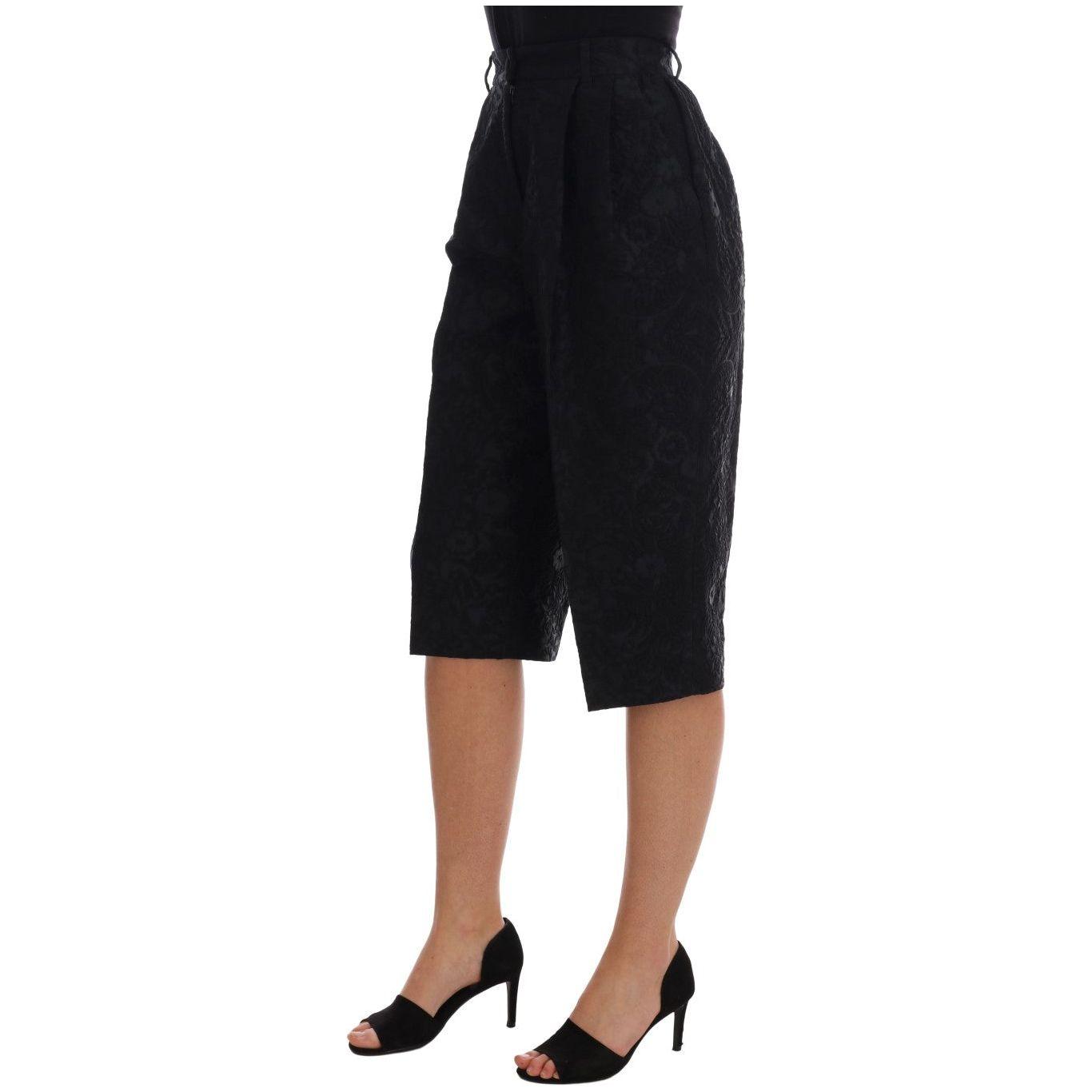 Dolce & Gabbana Elegant Floral Brocade Dress Shorts Jeans & Pants Dolce & Gabbana Rosy Brown