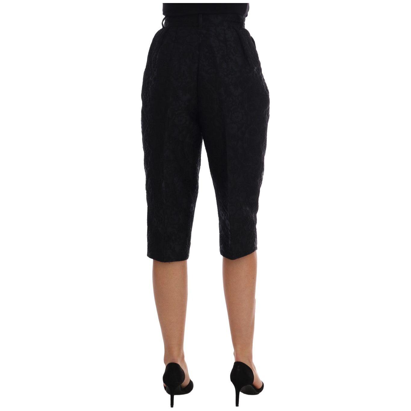Dolce & Gabbana Elegant Floral Brocade Dress Shorts Jeans & Pants Dolce & Gabbana Rosy Brown
