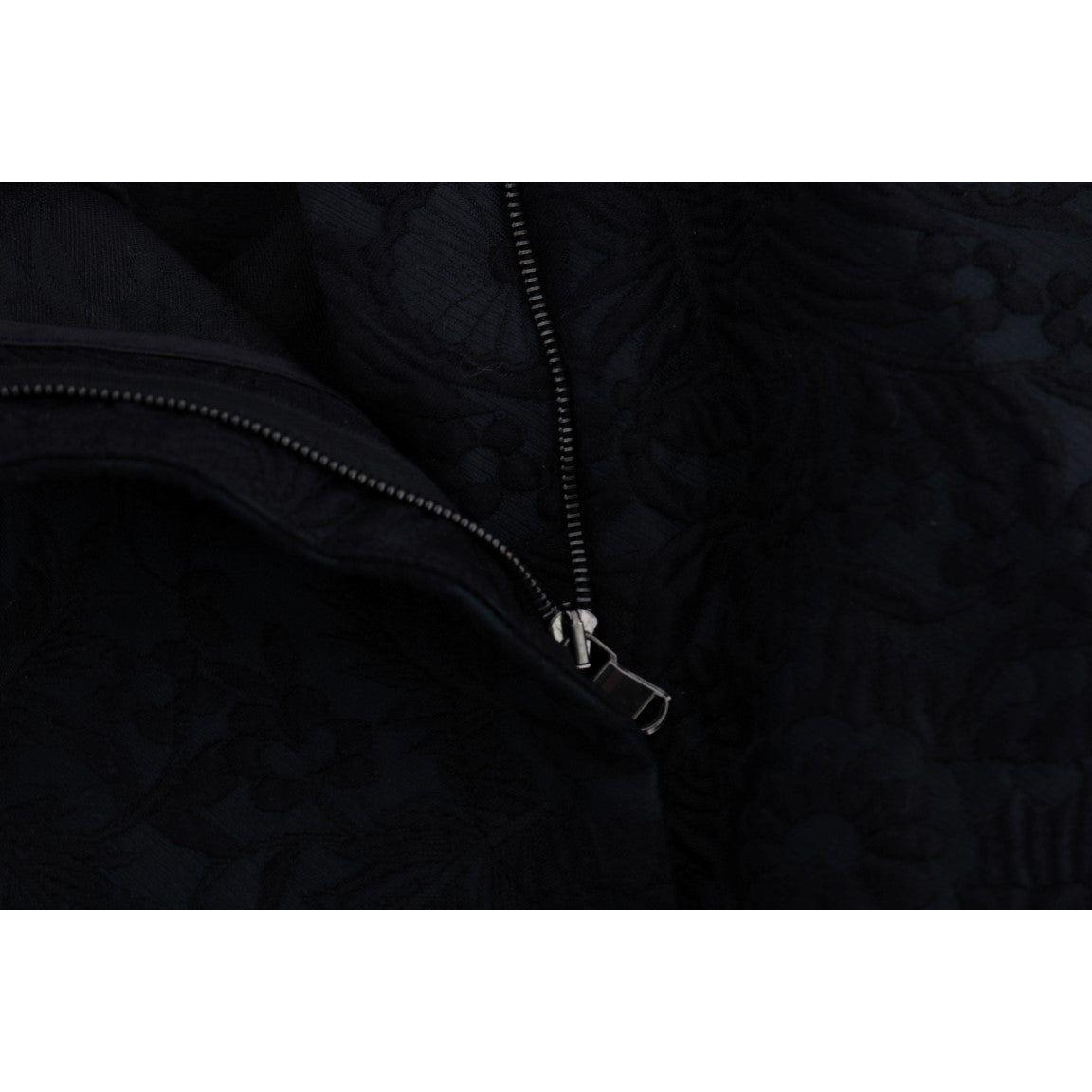 Dolce & Gabbana Elegant Floral Brocade Dress Shorts Jeans & Pants Dolce & Gabbana Black