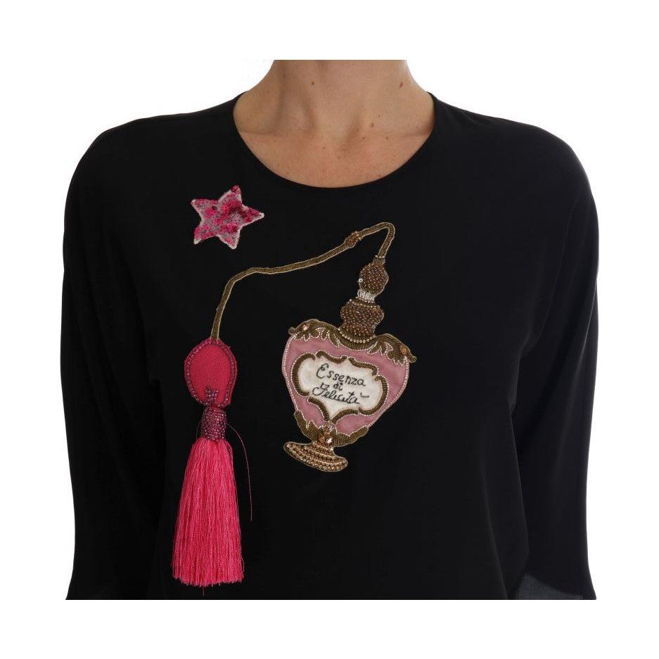 Dolce & Gabbana Fairy Tale Embroidered Silk Blouse Dolce & Gabbana Rosy Brown