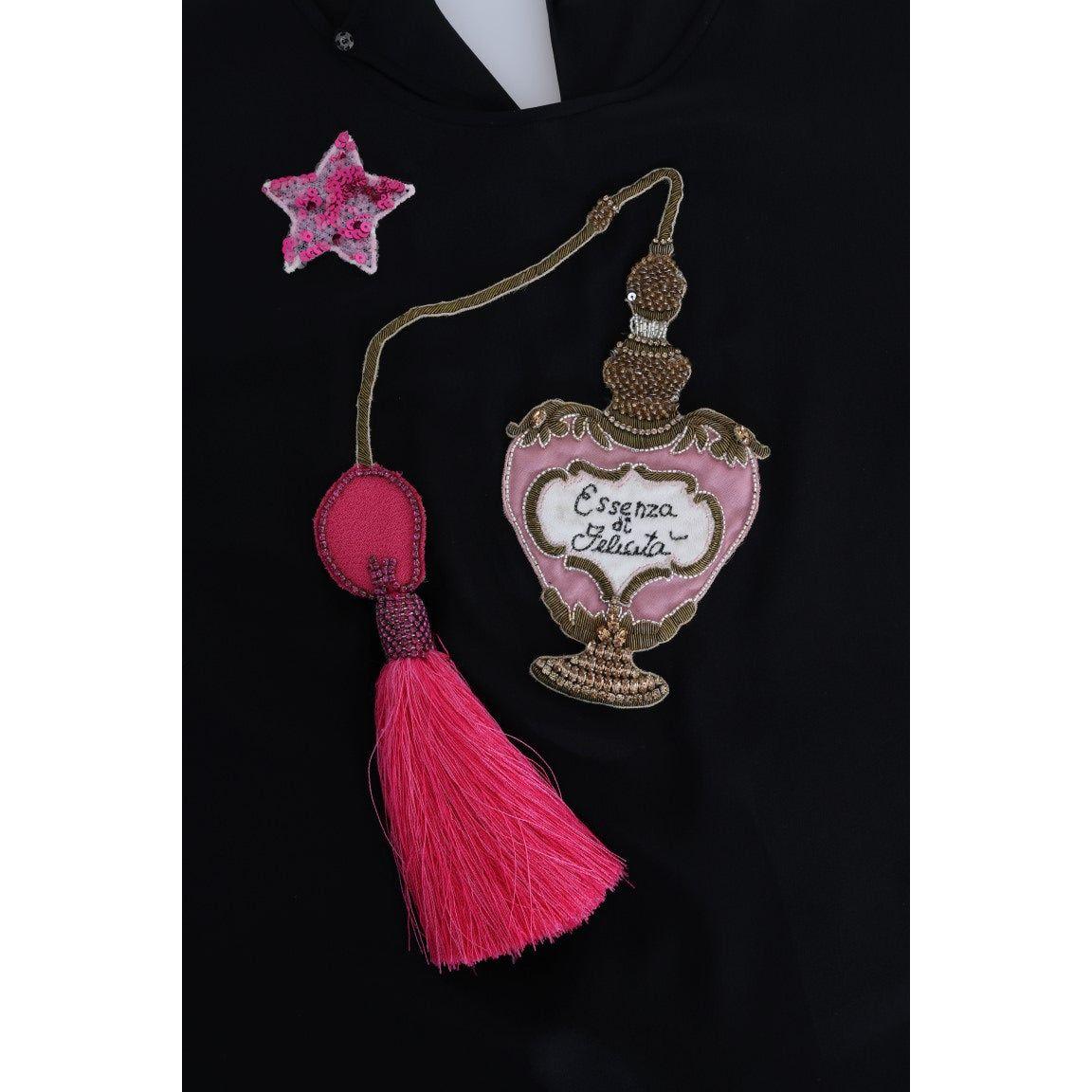 Dolce & Gabbana Fairy Tale Embroidered Silk Blouse Dolce & Gabbana Black