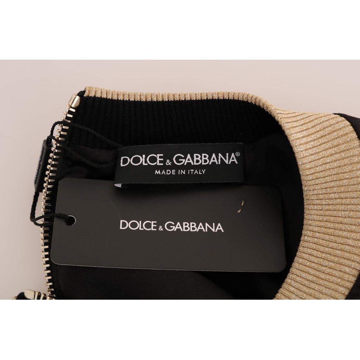 Dolce & Gabbana Enchanted Sequined Black Brocade Sweater Dolce & Gabbana Black