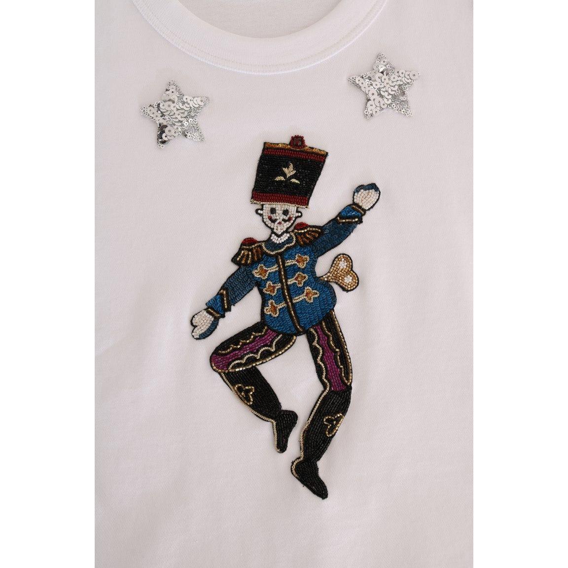 Dolce & Gabbana Sequined Fairy Tale Cotton T-Shirt Dolce & Gabbana Light Gray