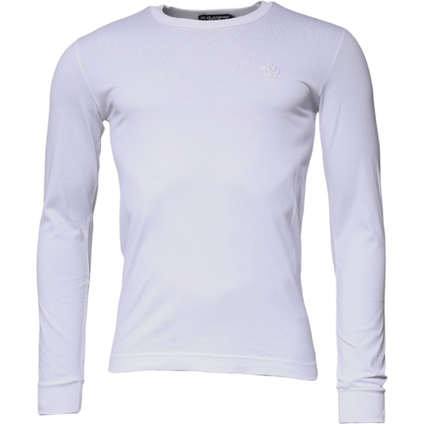 Dolce & Gabbana Dolce & Gabbana White Crown Crew Neck Cotton Pullover Sweater TSH87421-44 1728,67345645728,Clothing,Dolce & Gabbana,IT44 | XS,Material: 100% Cotton,Men,Men - Clothing,New with tags,Sweaters - Men - Clothing,White