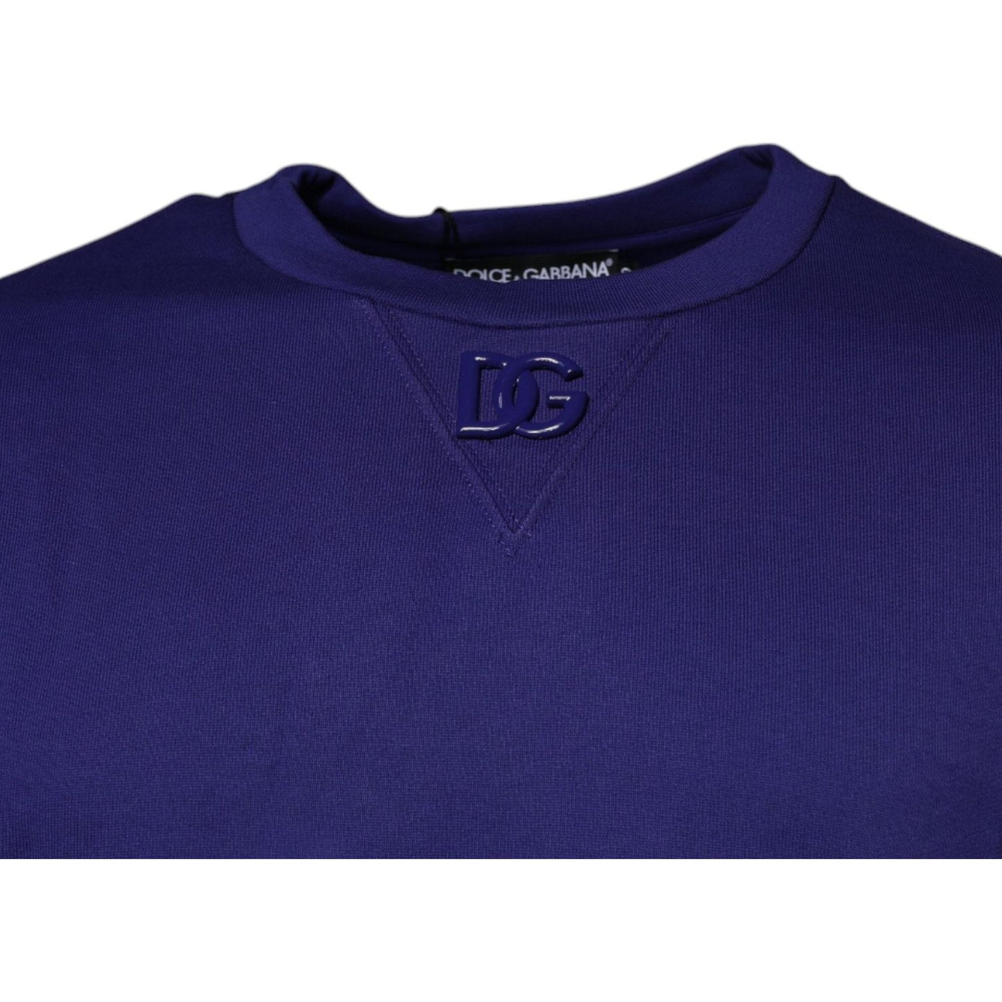 Dolce & Gabbana Dolce & Gabbana Blue Cotton Crew Neck Men Pullover Sweater TSH87489-50 1728,67345645728,Blue,Clothing,Dolce & Gabbana,IT50 | L,Material: 100% Cotton,Men,Men - Clothing,New with tags,Sweaters - Men - Clothing