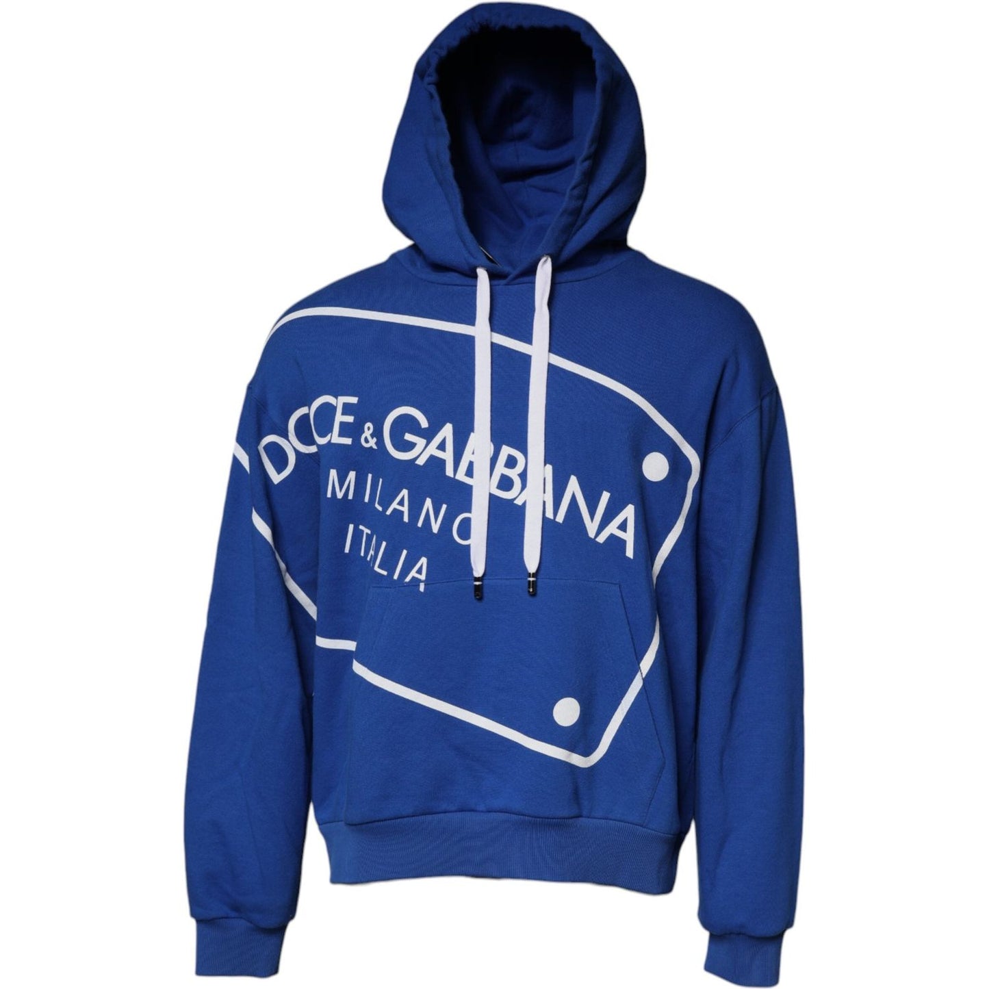 Dolce & Gabbana Blue Logo Print Hooded Sweatshirt Sweater