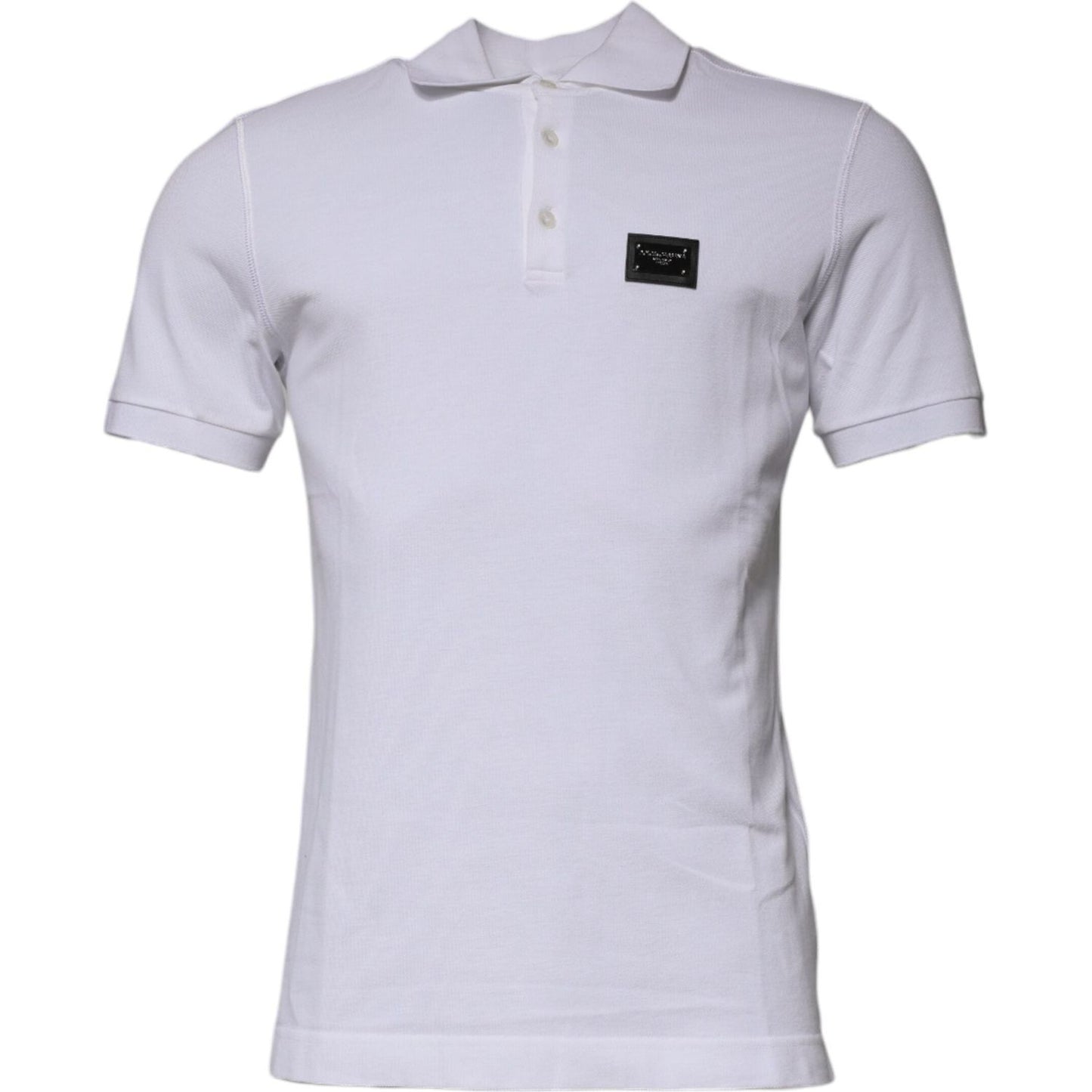 Dolce & Gabbana Dolce & Gabbana White Cotton Logo Plaque Collared Polo T-shirt TSH87488-50 1728,67345645728,Clothing,Dolce & Gabbana,IT50 | L,Material: 100% Cotton,Men,Men - Clothing,New with tags,T-Shirts - Men - Clothing,White