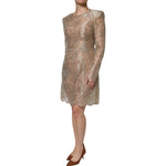 Dolce & Gabbana Dolce & Gabbana Gold Floral Lace A-line Sheath Mini Dress DR281297-44 1728,67345645728,Clothing,Dolce & Gabbana,Dresses - Women - Clothing,Gold,IT44 | L,Material: 68% Nylon 19% Polyester 13% Polyester Film Fiber,New with tags,Women,Women -