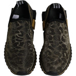 Dolce & Gabbana Gold Glitter Leopard Sorrento Sneakers Shoes