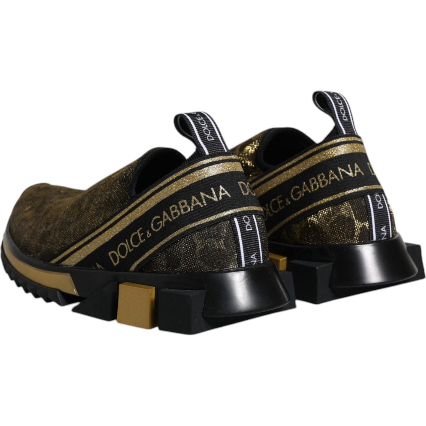 Dolce & Gabbana Gold Glitter Leopard Sorrento Sneakers Shoes