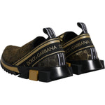 Dolce & Gabbana Gold Glitter Leopard Sorrento Sneakers Shoes