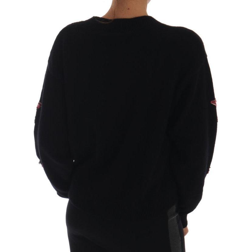 Dolce & Gabbana Enchanted Elegance Cashmere Sweater Dolce & Gabbana Black