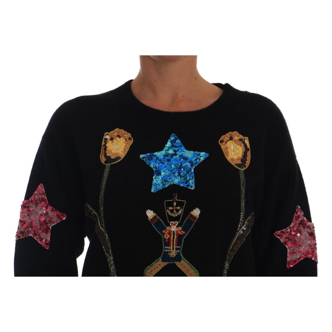 Dolce & Gabbana Enchanted Elegance Cashmere Sweater Dolce & Gabbana Black
